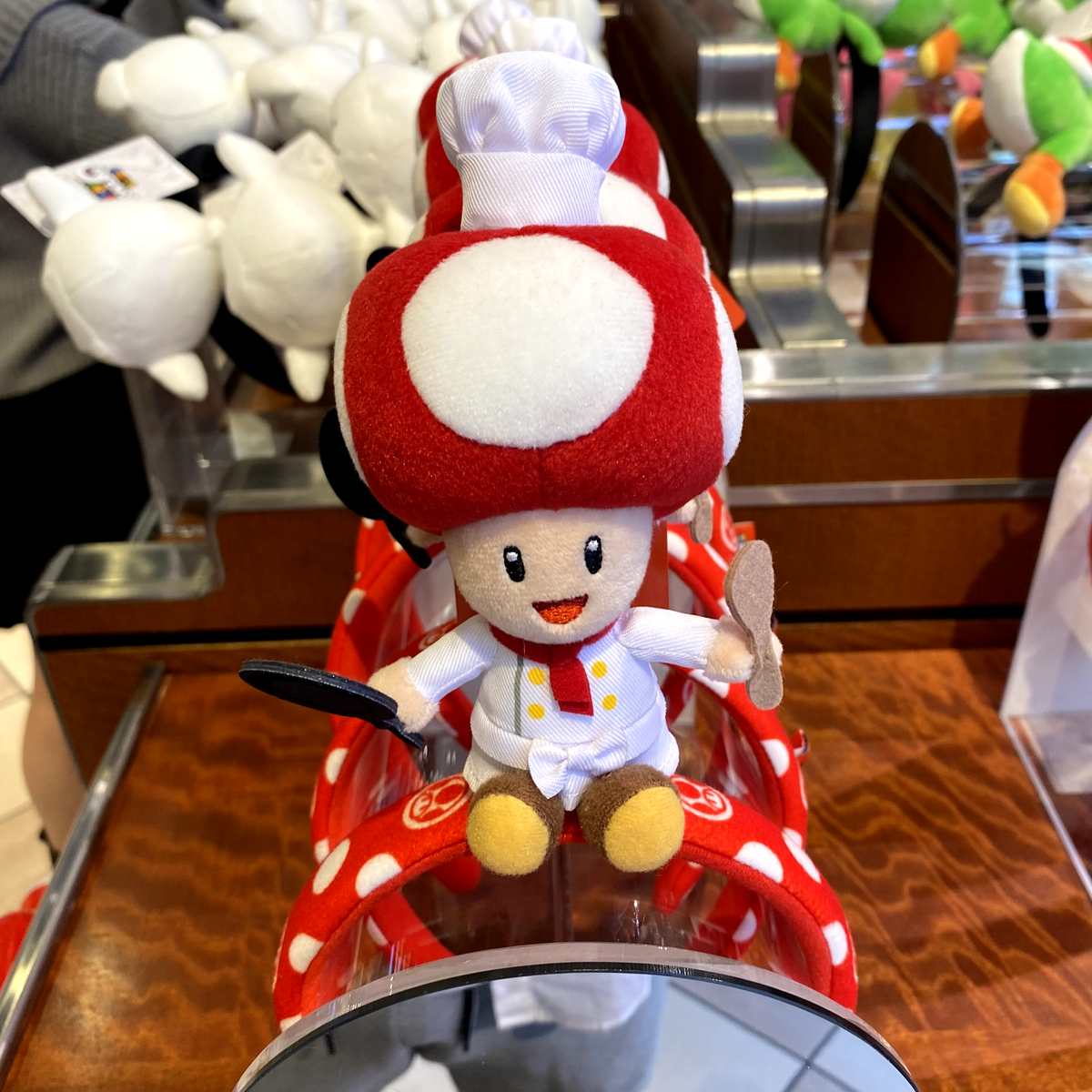 Super Nintendo World Toad Chef Headband Small Plush Toy Universal
