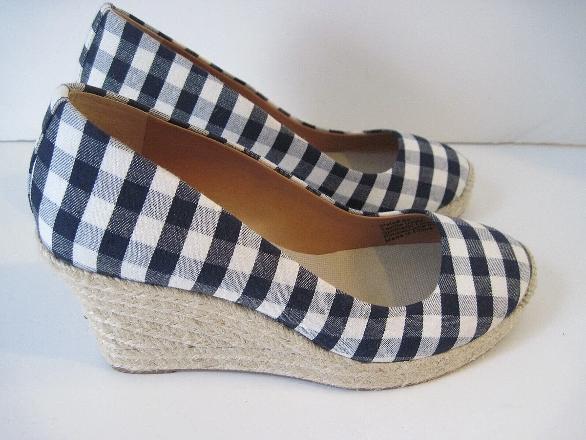Plaid wedge best sale shoes