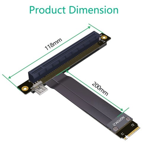 M.2 NGFF NVMe Key M to PCIe 3.0 X16 Extension Cable - Picture 5 of 15