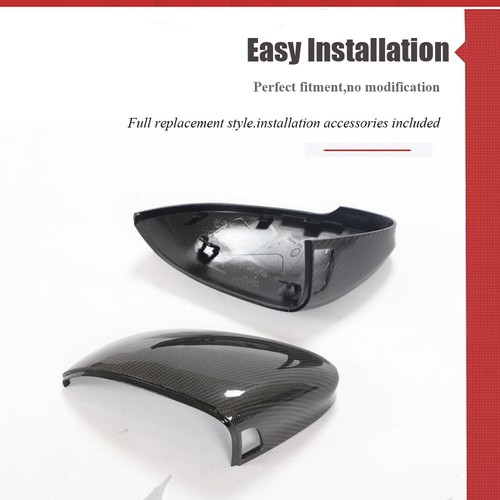 W/Lane Assist REAL CARBON Mirror Cover Cap For VW Golf 8 MK8 R GTI R-Line 2020+ - Picture 13 of 17