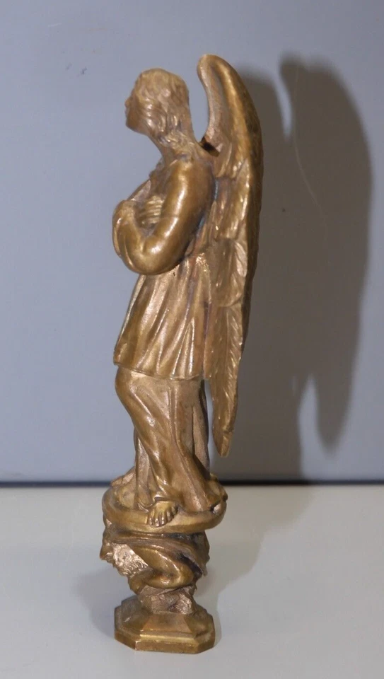 -ANCIEN SUJET STATUETTE SCEAU BRONZE MICHEL ANGE TERRASSANT LE DRAGON D - Photo 4/4