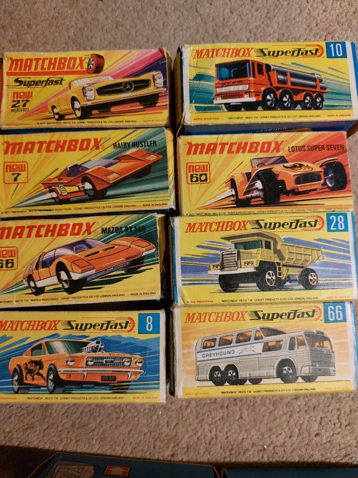 MATCHBOX SUPERFAST CAR COLLECTION IN BOXES DIECAST FIRE TRUCK MERCEDES ROLLS - Image 3 of 4