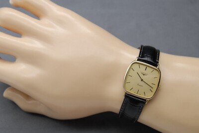 Near MINT] LONGINES L150.2 150 7019 30mm Gold Dial Square Quartz