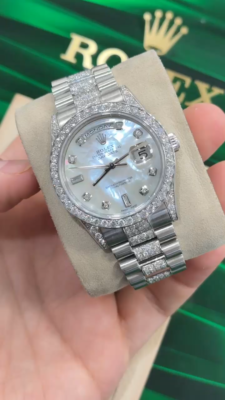 Rolex Platinum Day Date 36 118296 Custom Mop Diamond Dial Factory