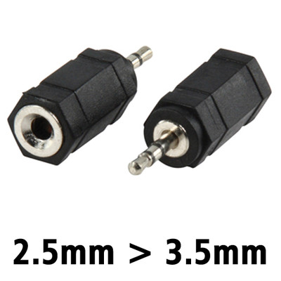 AUDIO ADAPTER - 2,5 mm Klinke Stecker auf 3,5 mm Klinke Buchse Kupplung - Stereo