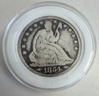 1854-O Seated Liberty Half Dollar 50C Silver, New Orleans Mint, Circulated