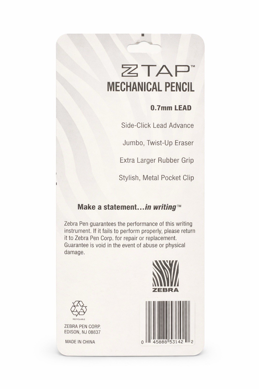 Zebra Z-Tap Mechanical Pencil 0.7mm HB Lead 2 Pack Smooth Writing