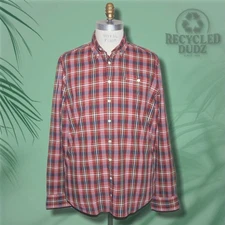 GANT Michael Bastian XL Red Check Shirt Preppy Button Down Collar Academia Work
