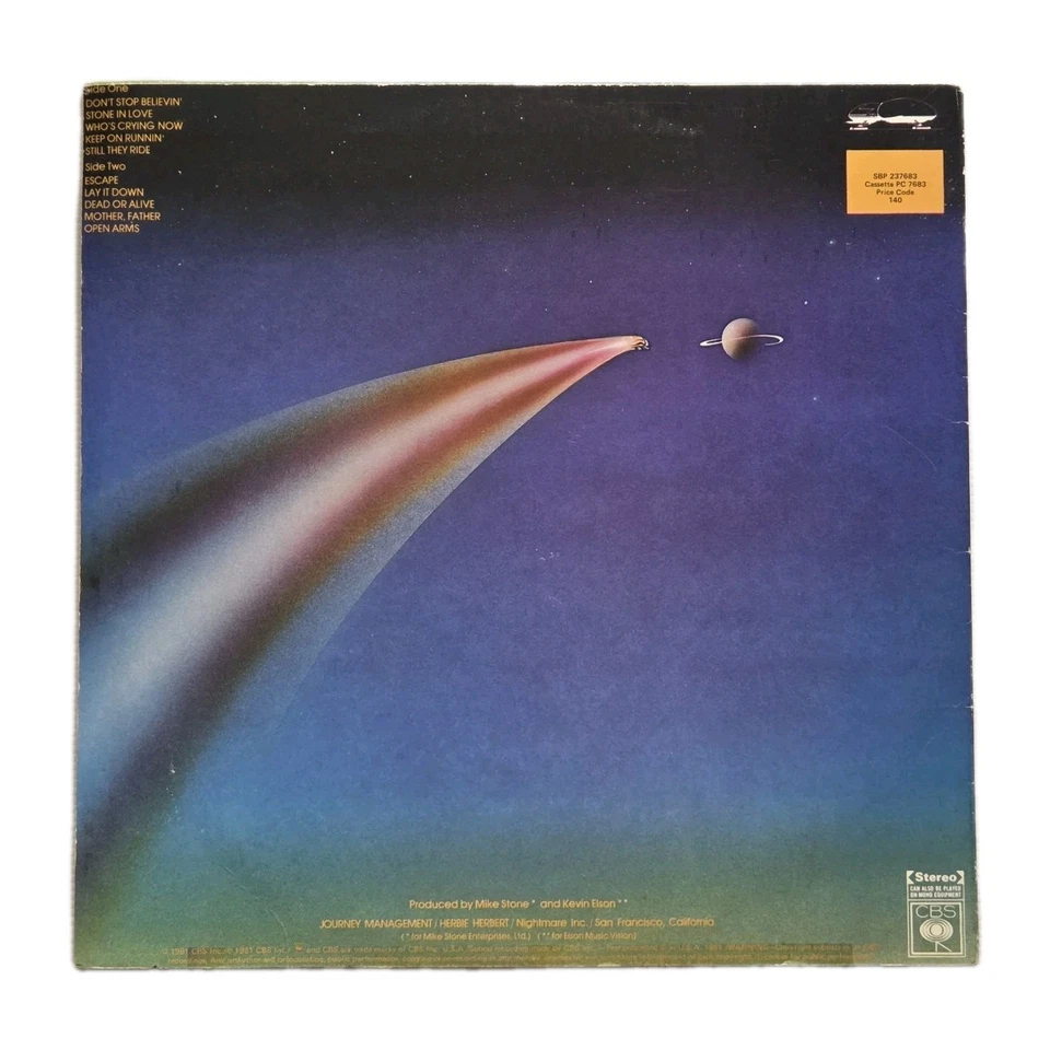 JOURNEY "Escape" RARE 1981 AUSSIE PRESS 10Tk VINYL LP w/DON'T STOP BELIEVIN' - Image 2 of 4