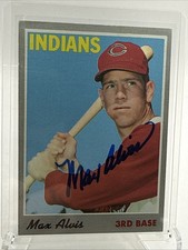 1970 Topps #85, MAX ALVIS Signed Auto Autograph, Cleveland Indians