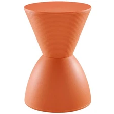 Modway Haste 17" Modern Polypropylene Plastic Storage Stool in Orange