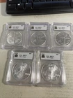 Five Coin Lot 2024 American Silver Eagle - ICG MS70 , 5 Silver Ounces