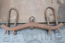 Antique Oxen Yoke Double Ox Wooden Forged Iron Farm Tool Western Primitive