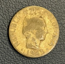 1945 10 Centavo Columbia - World Silver - Vintage Silver Coin