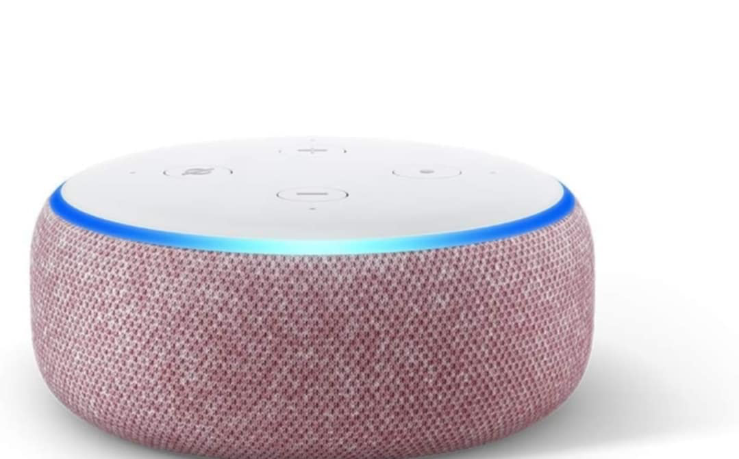 Amazon Echo Dot (3rd Gen) Smart speaker with Alexa pink color with charger