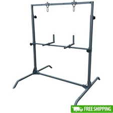 Adjustable Archery Target Stand Heavy Duty Steel W/ Stabilizer & Carabiner Hooks