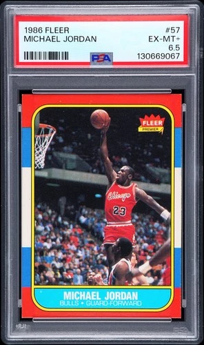 1986 FLEER #57 MICHAEL JORDAN ROOKIE RC PSA 6.5