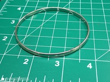 Vintage Silver Tone Metal Smooth Flat Band Round Bangle Bracelet