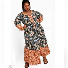 Avenue Maxi Dress Womens Size 30 32 Feminine Colorful Rustic Bohemian