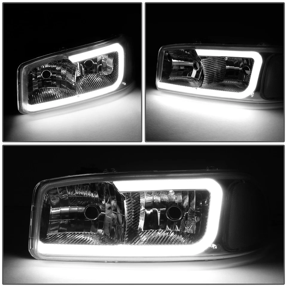 PARA 99-07 GMC SIERRA YUKON LED DRL CROMO/FARO TRANSPARENTE CON LÁMPARA PARACHOQUES + JUEGO DE HERRAMIENTAS Foto 3 de 4