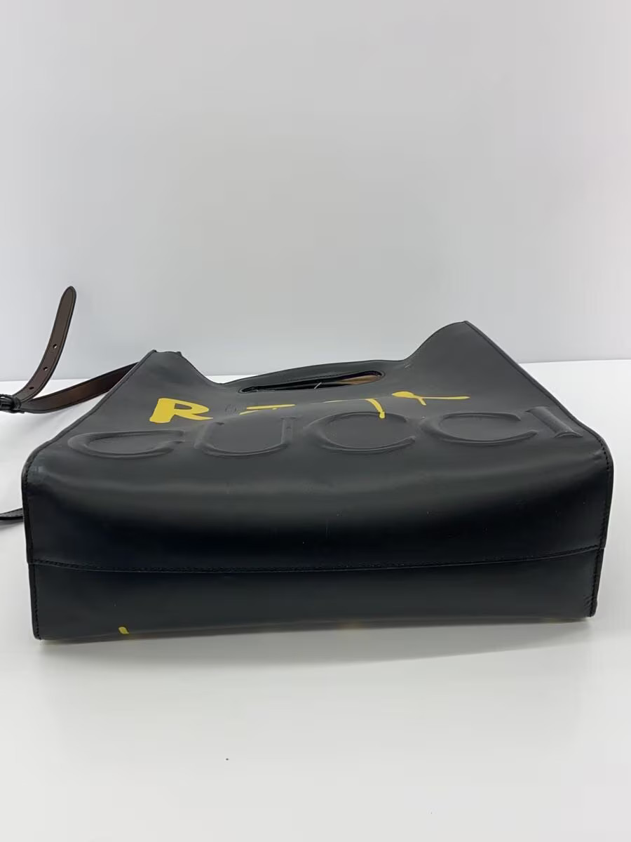 GUCCI Tote Bag_GUCCI Embossed_Ghost Leather BLK 414476 CVLPT 8603