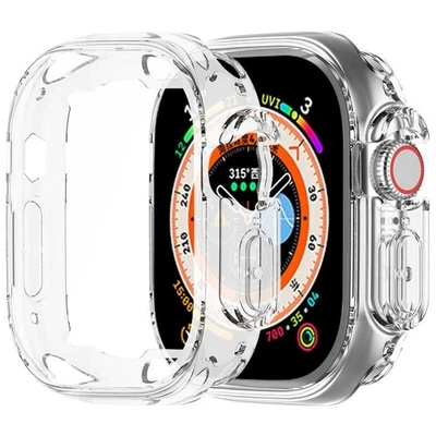 FA ACCESSORIES Full Cover For Apple Watch Ultra 2 49mm Shockproof Screen Protector Clear Case