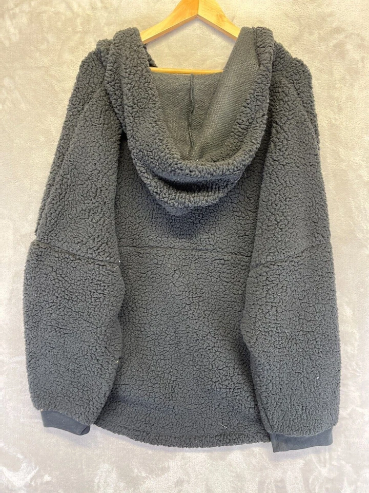 Pullover con capucha Sherpa rosa Victoria's Secret para mujer talla XXL negro media cremallera Foto 2 de 4