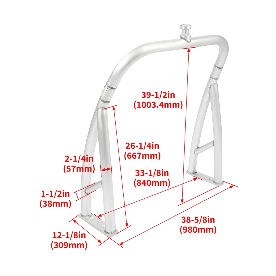 Ski Tow Bar for Pontoon Boats Universal Ski Tow Pylon Aluminum Silvery Oxidation Foto 2 de 4