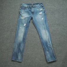 PRPS Jeans Mens 33 Blue Denim Pants Distressed Holes Grunge Demon 33x34