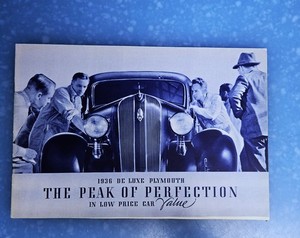 1936 Plymouth De Luxe Models Sales Brochure Vintage Automobile!