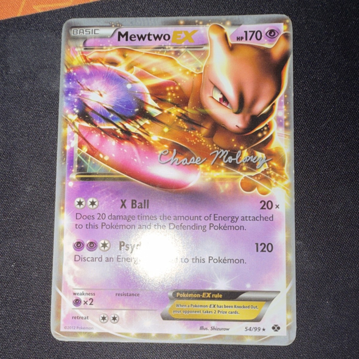 Pokémon TCG Mewtwo EX Legendary Treasures 54/113 Holo Signed Chase