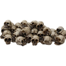 20 Mini Skulls Figurine Skeleton Head Miniatures for Halloween Accessories
