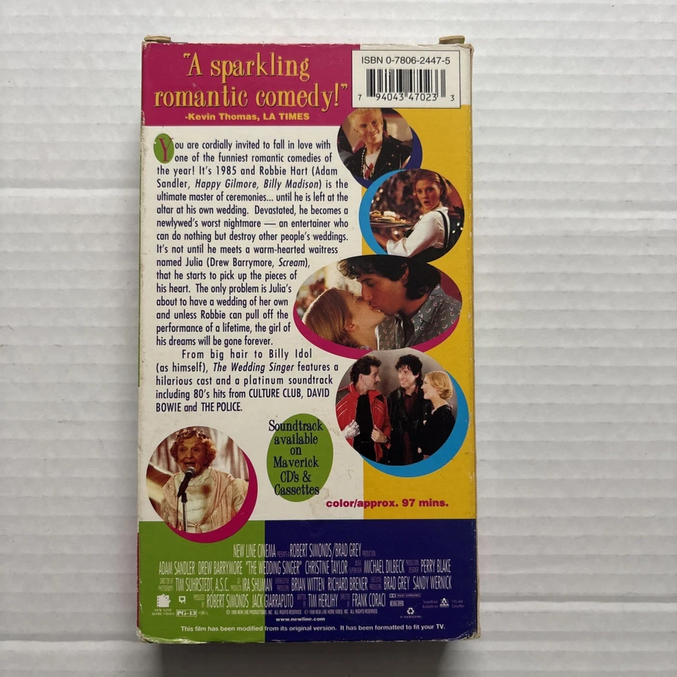 The Wedding Singer VHS Adam Sandler, Drew Barrymore PG-13 - Image 2 of 4