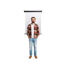 Retractable White Photo ID Backdrop for Passport Photos (Wall/Ceiling)