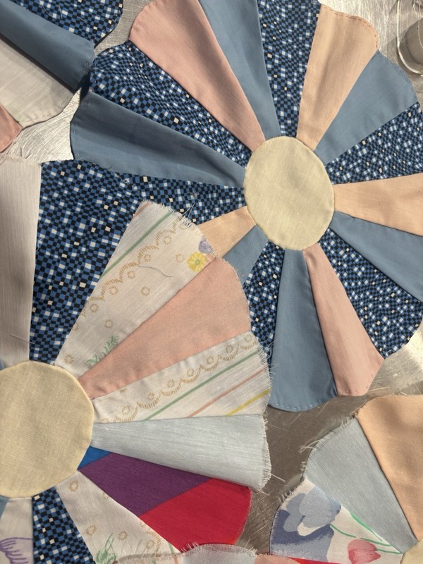 Vintage Dresden Floral Quilt Patches 15 Total / Quilting / Sewing / Fabric Plate
