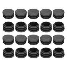 40Pcs 1-1/4"OD Plastic Tubing End Cap Round Hole Plug Insert Black