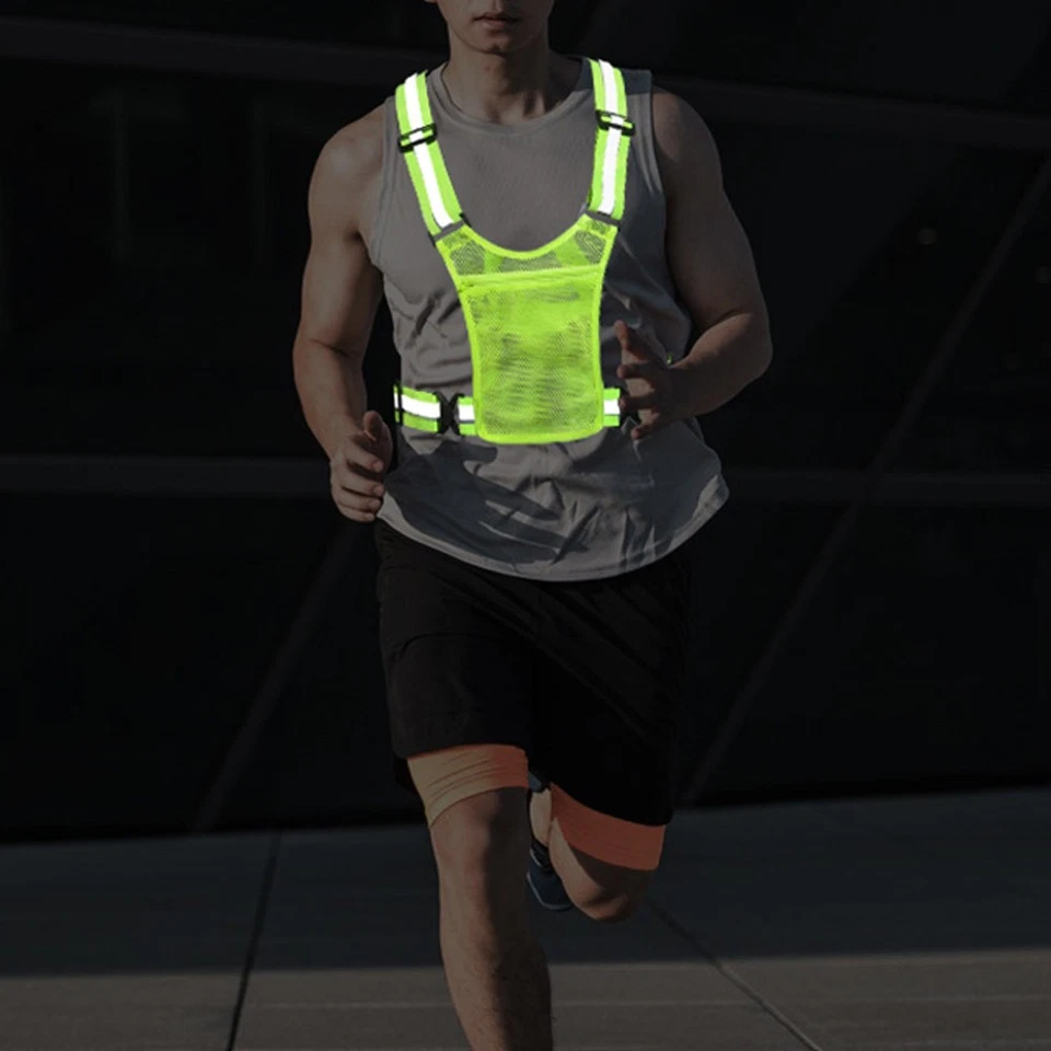 Safe Jacket Vest Reflective Waistcoat Visibility Cycling Running High Adjustable - Image 3 of 4