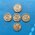 LOT OF 5 HALF DOLLARS Franklin & Walking Liberty  1942, 1943 & 1957