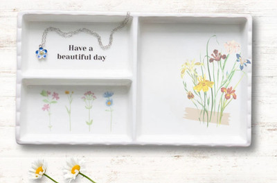 Große Keramik Schmuck Schale Tablett Have A Beautiful Day Muttertag Geburtstag Geschenk