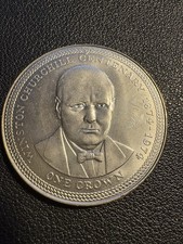 1974 Isle Of Man Winston Churchill Centenary One 1 Crown Coin