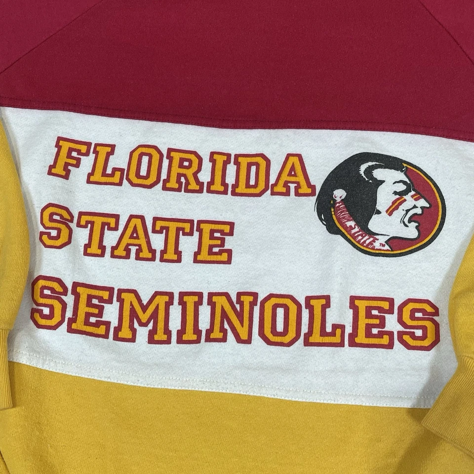 Vintage 1980s Florida State Seminoles FSU Sweater Striped Sweatshirt Size Large - Image 2 of 4