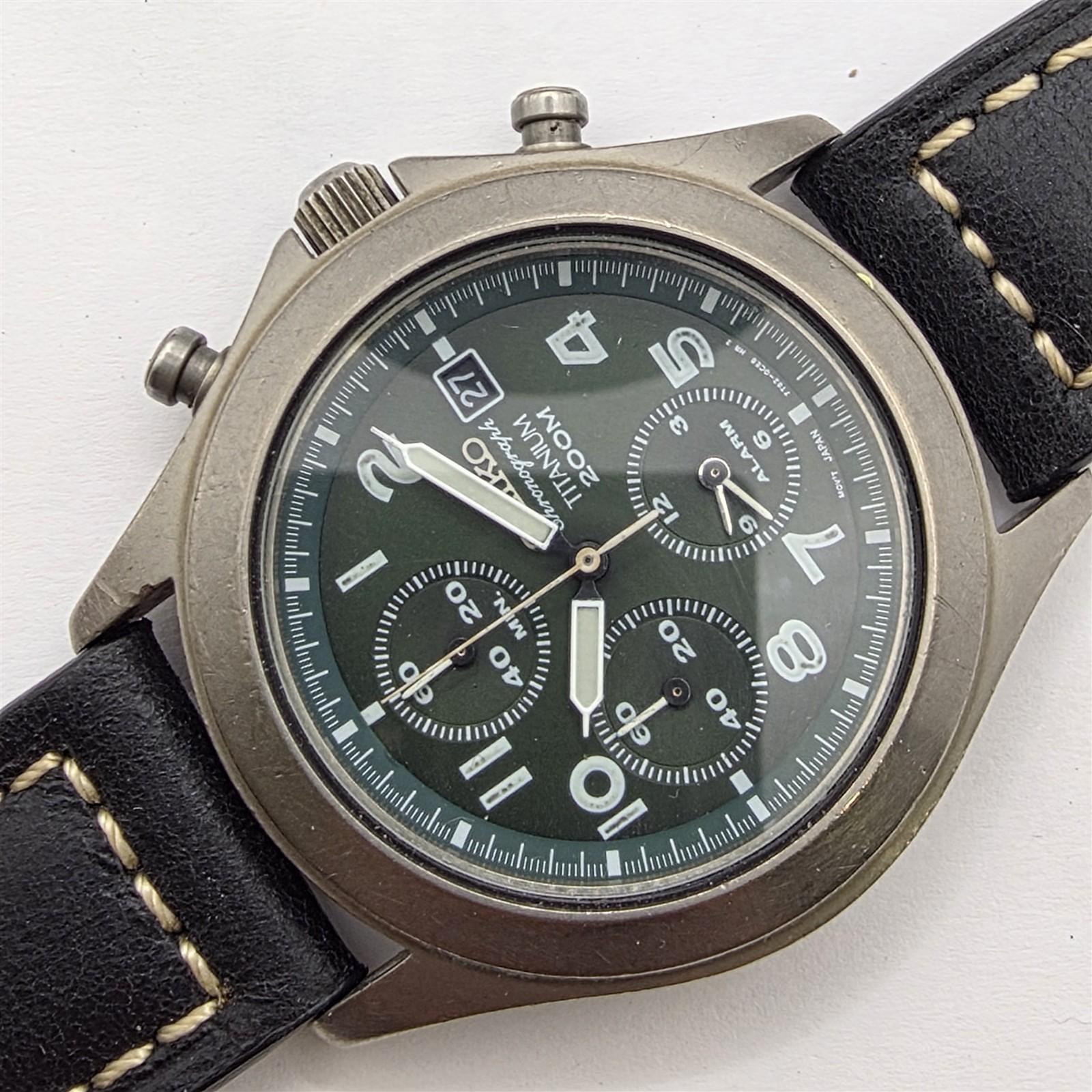 SEIKO 7T62 0BZ0 TITANIUM CHRONOGRAPH MENS SS DATE 4D0… - Gem