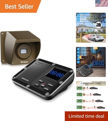 Weatherproof Driveway Alarm System - 1/3 Mile Range & Multi-Functional Receiver