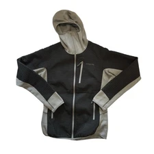 Patagonia Dual Aspect Hoody Women M Black Gray Full Zip Jacket Polartec