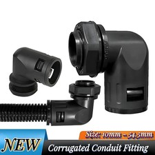 Nylon Corrugated Conduit 90° Elbow Connector Fitting For Corrugated Cable Tubing