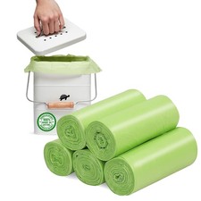 4-6 Gallon Small Trash Bags Biodegradable, 20 1 Count Pack of 100 , Green
