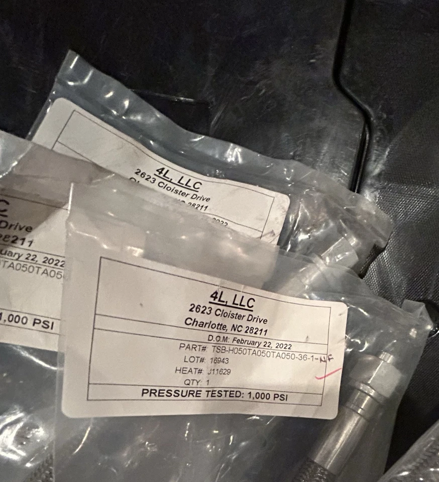 Manguera de acero inoxidable de alta presión 4L LLC TSB-H050TA050-36-1, 1/2 pulgada 36 pulgadas, Foto 2 de 4