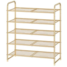 5-Tier Stackable Shoe Rack, Expandable & Adjustable Shoe Shelf Storage Organi...