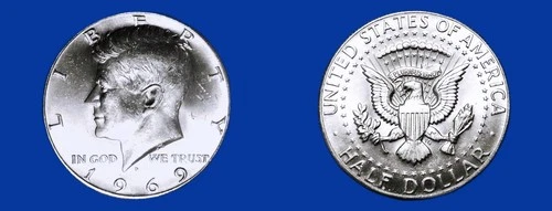 1969-D KENNEDY HALF DOLLAR SILVER 50C AU/BU++ (MS++ FROM ROLL) MUST SEE! DETAILS