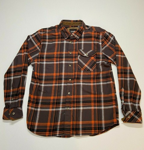 CQR Flannel Shirt Mens XL Orange Black 